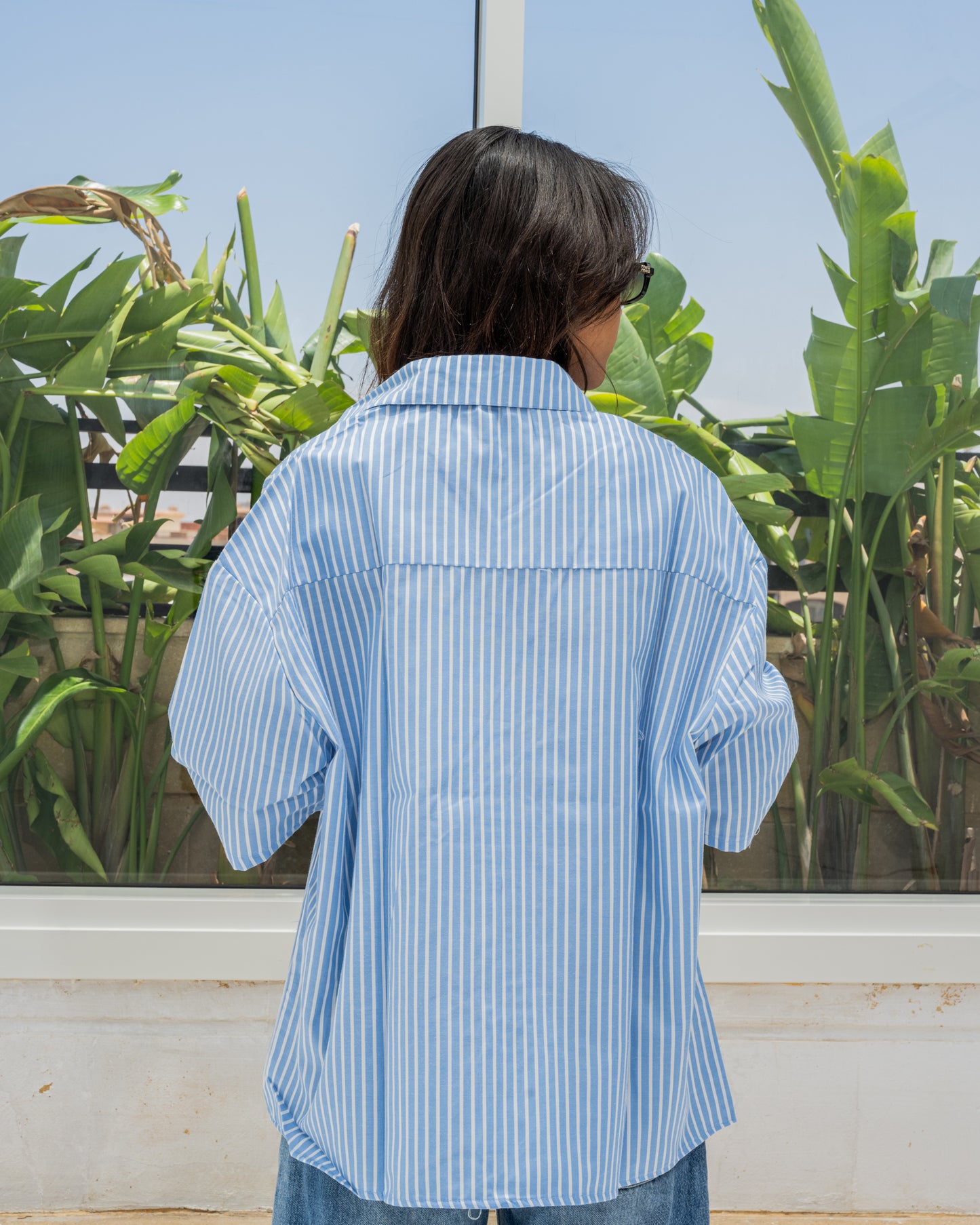 Baby blue striped shirt#