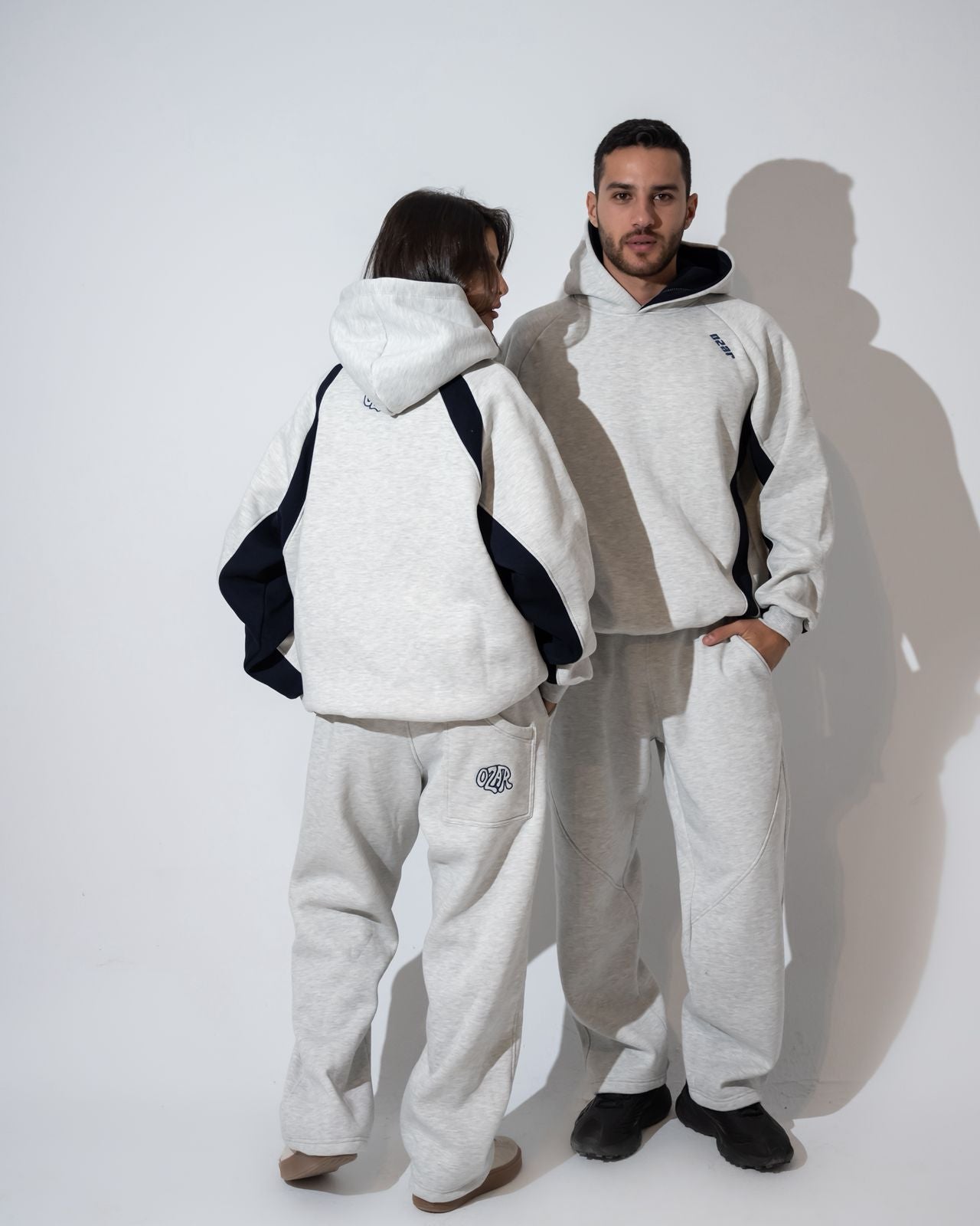 Sweatpants gray navy set