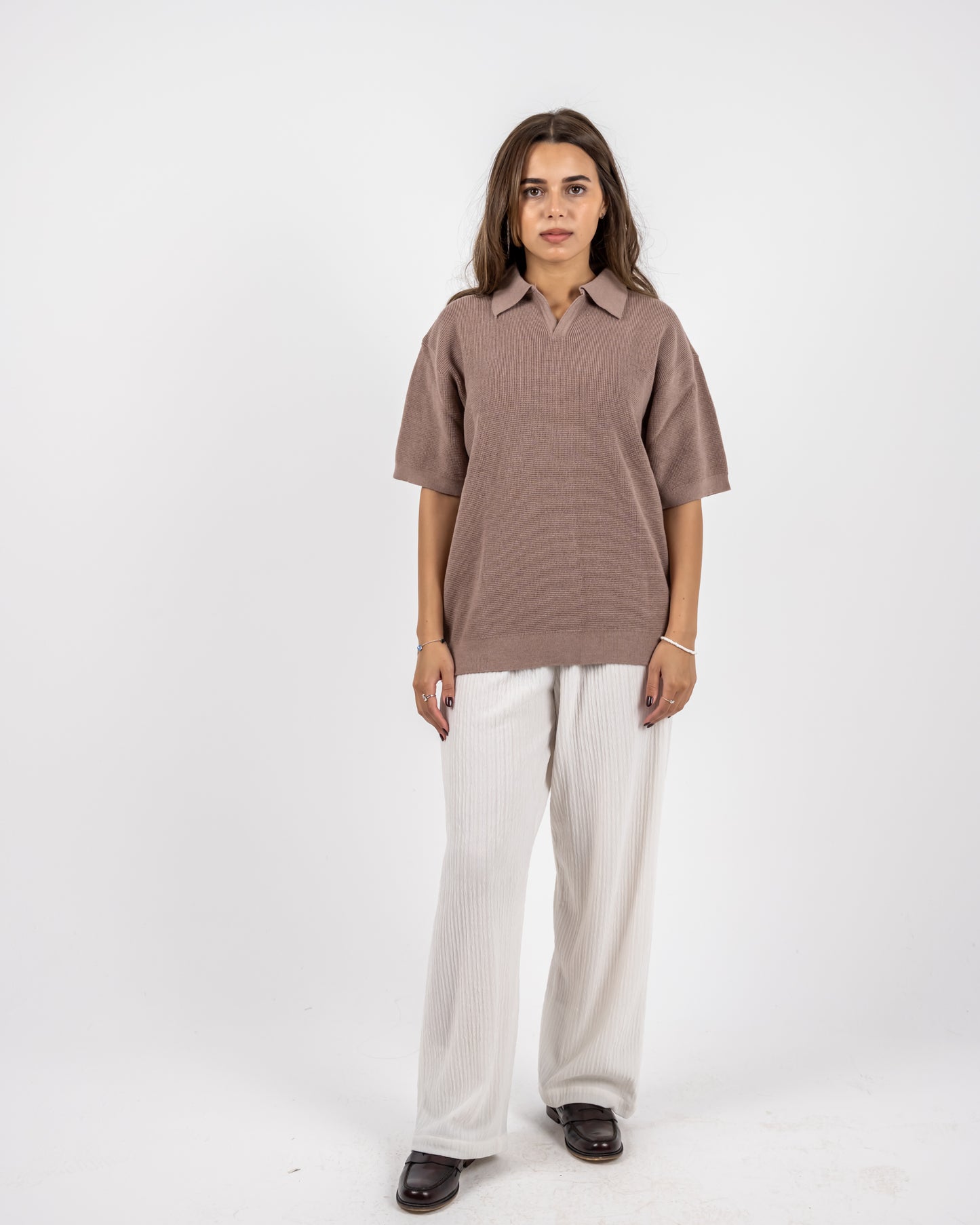 Beigie knit Polo T-shirt