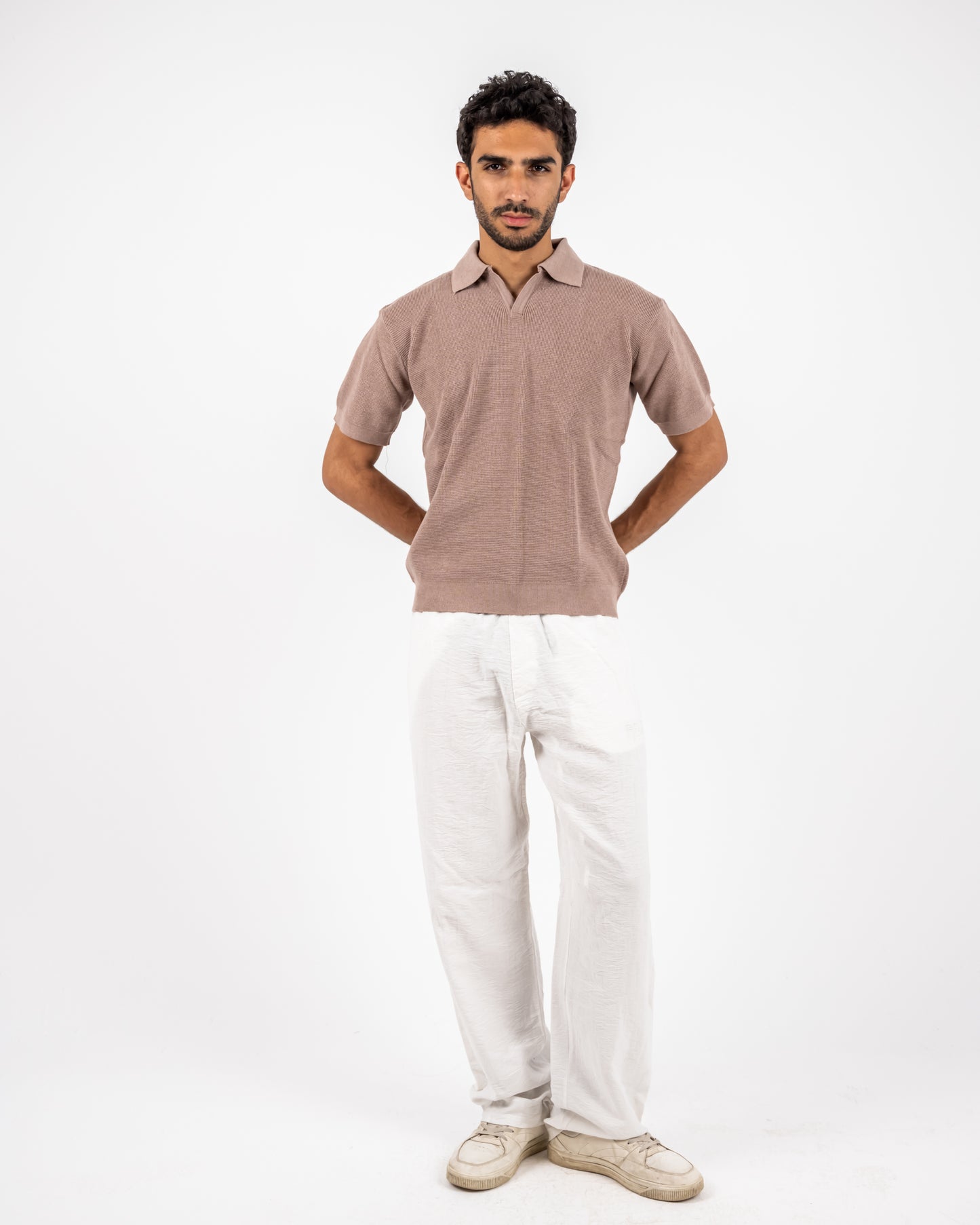 Beigie knit Polo T-shirt