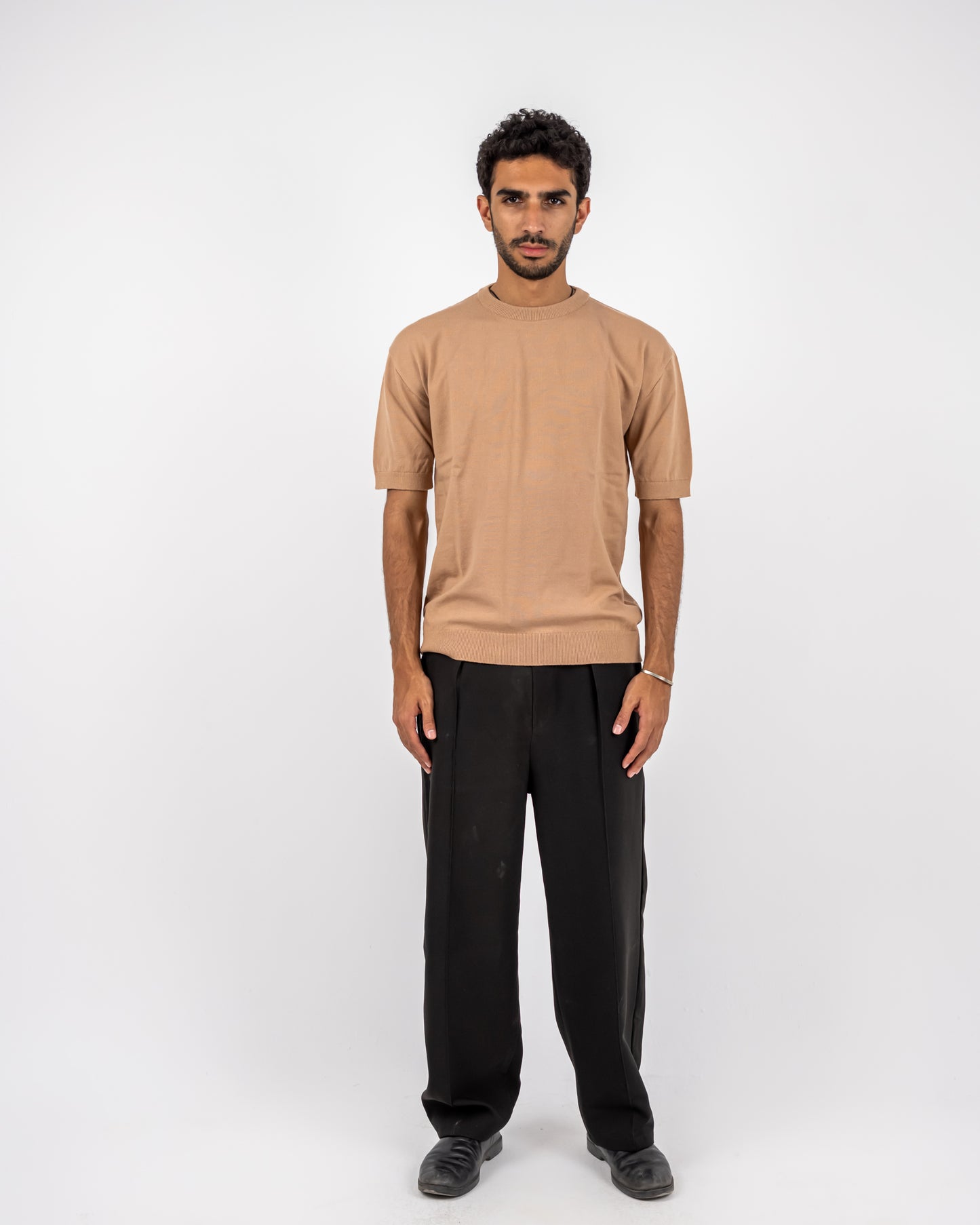 Knit basic Round beigie