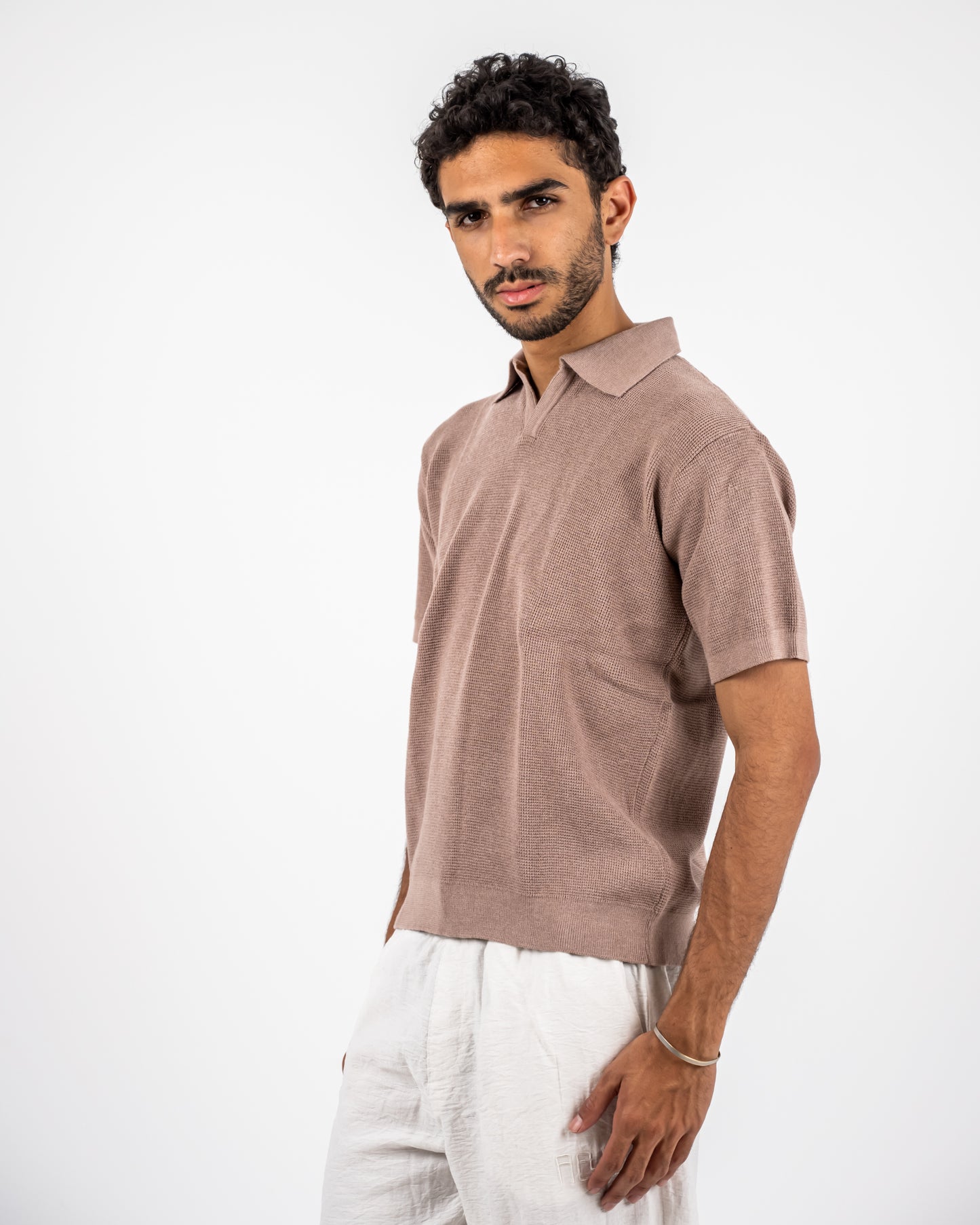Beigie knit Polo T-shirt