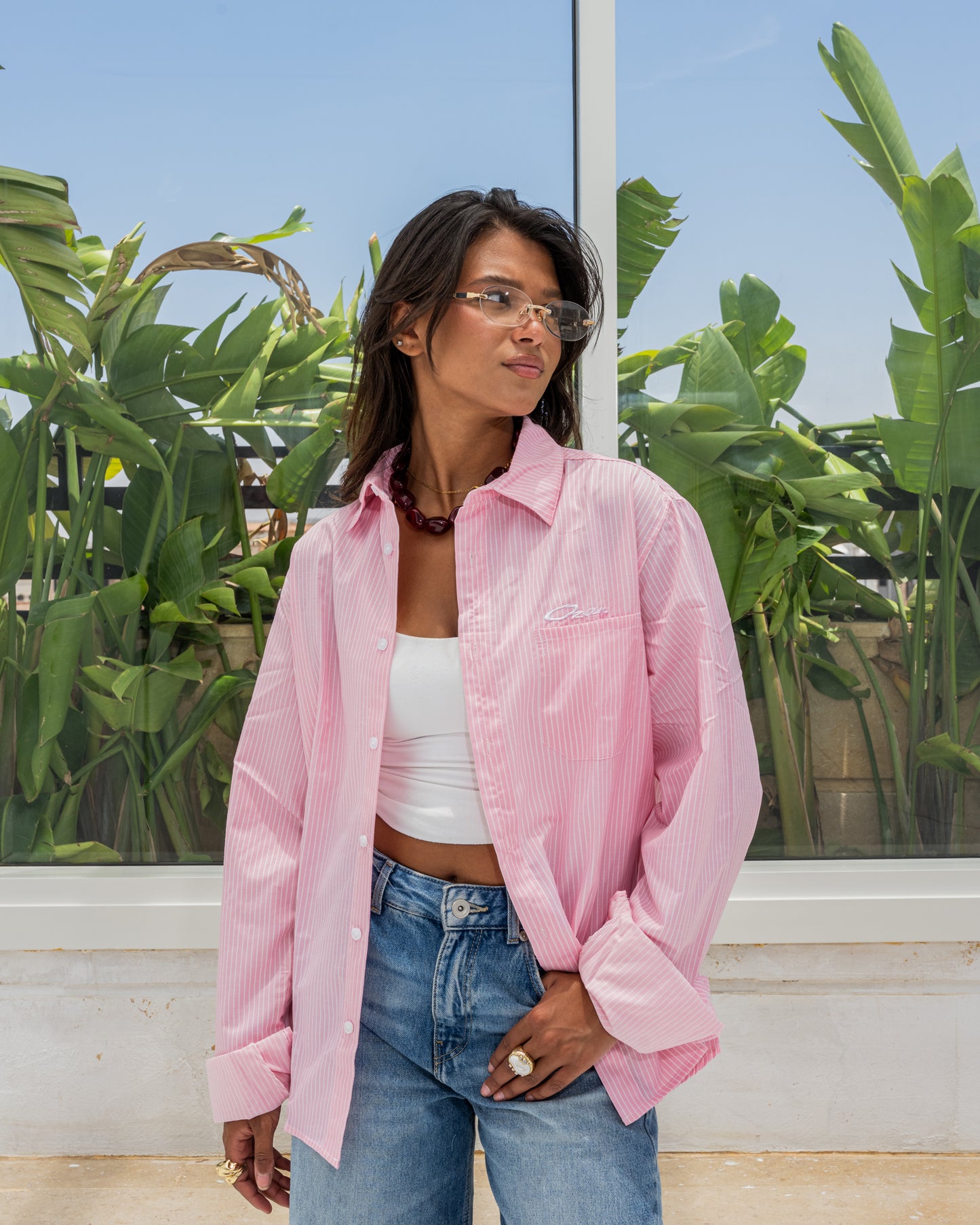 Pink striped long sleeve