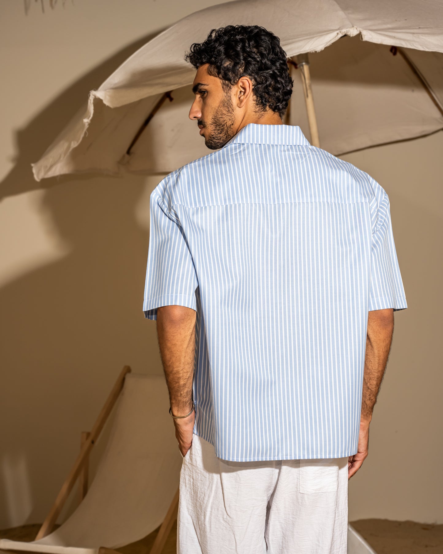 Baby blue  striped shirt#