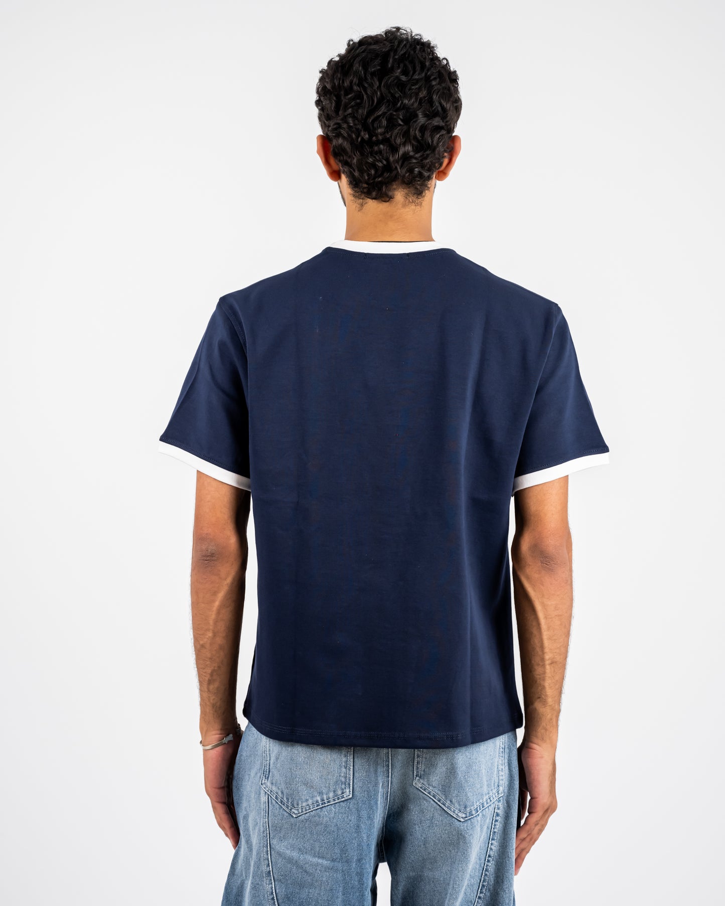 Ringer Navy Blue  T-shirt