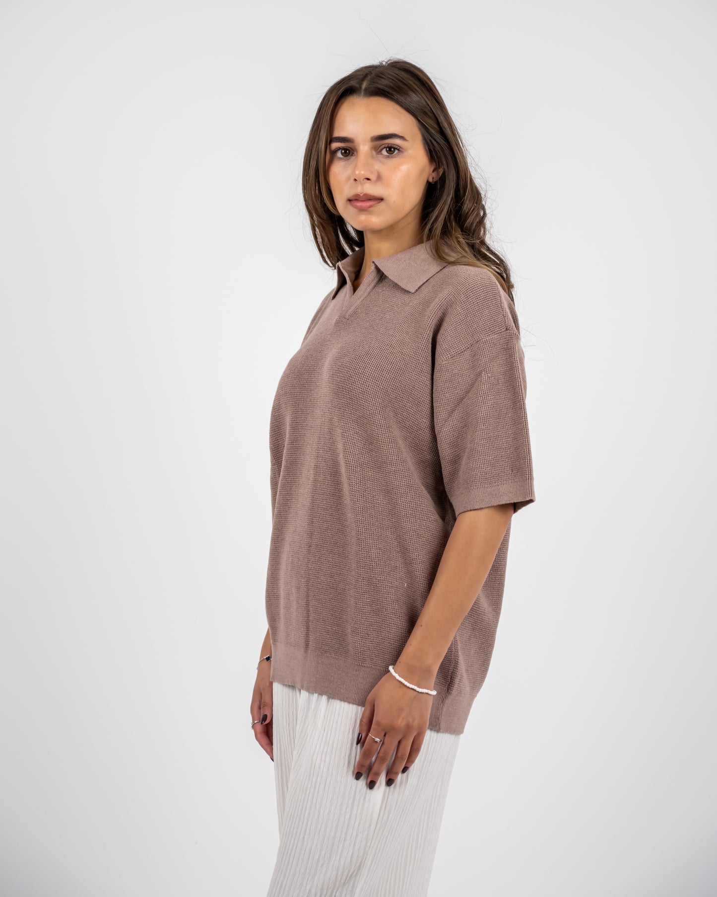 Beigie knit Polo T-shirt
