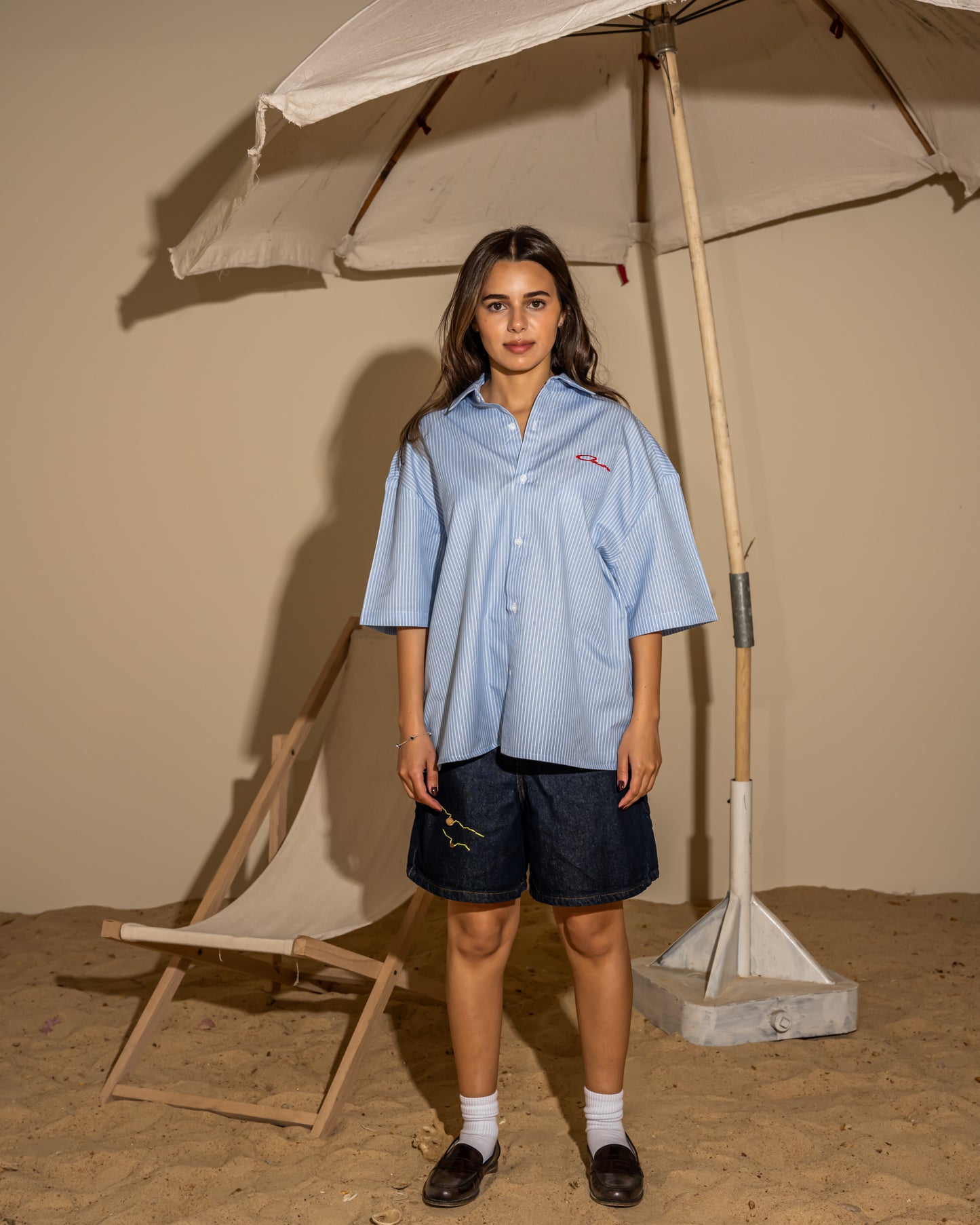 Baby blue striped shirt (unisex)