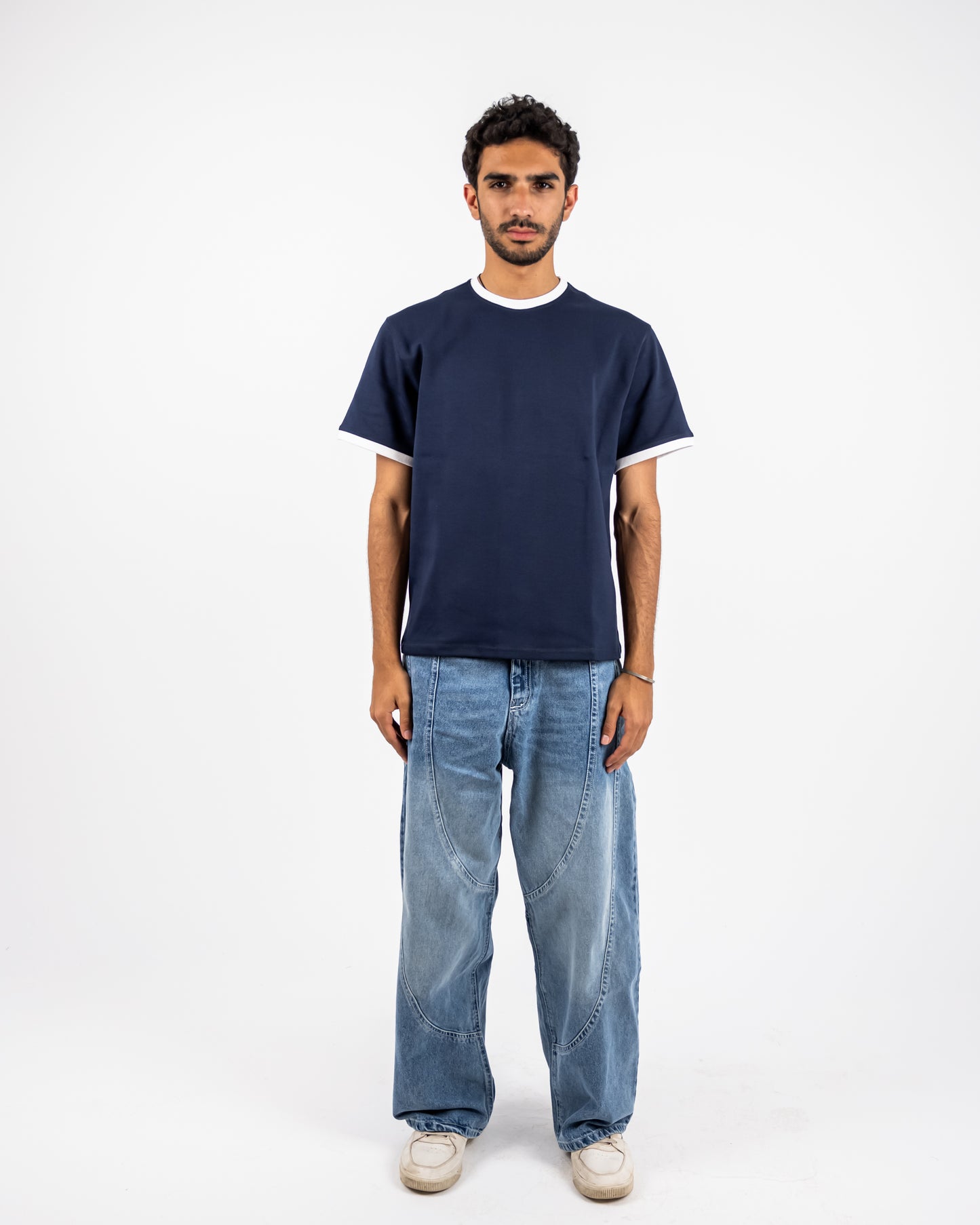 Ringer Navy Blue  T-shirt