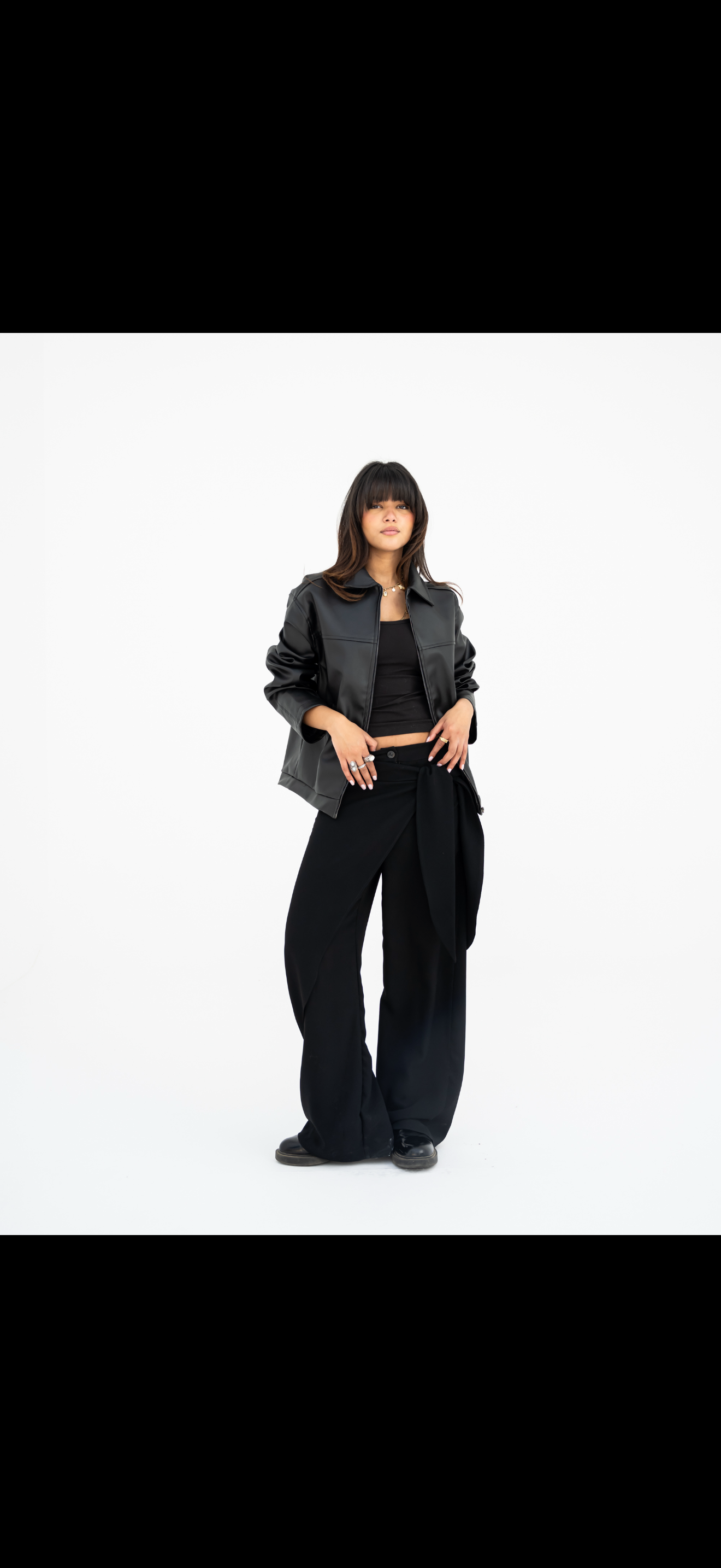vintage black leather jacket