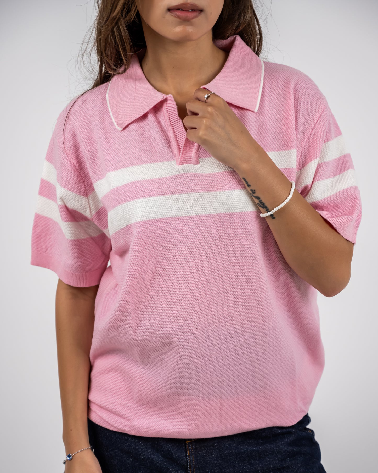 Knit tee pink