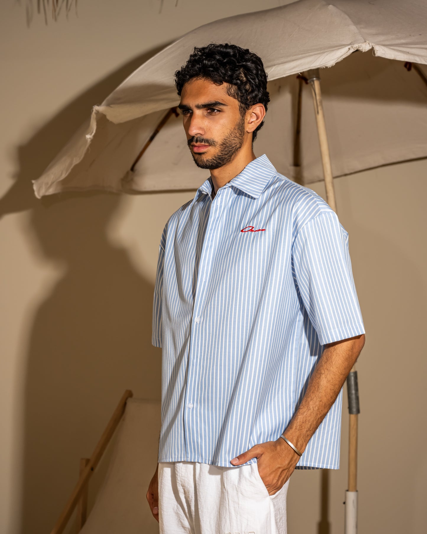 Baby blue  striped shirt#