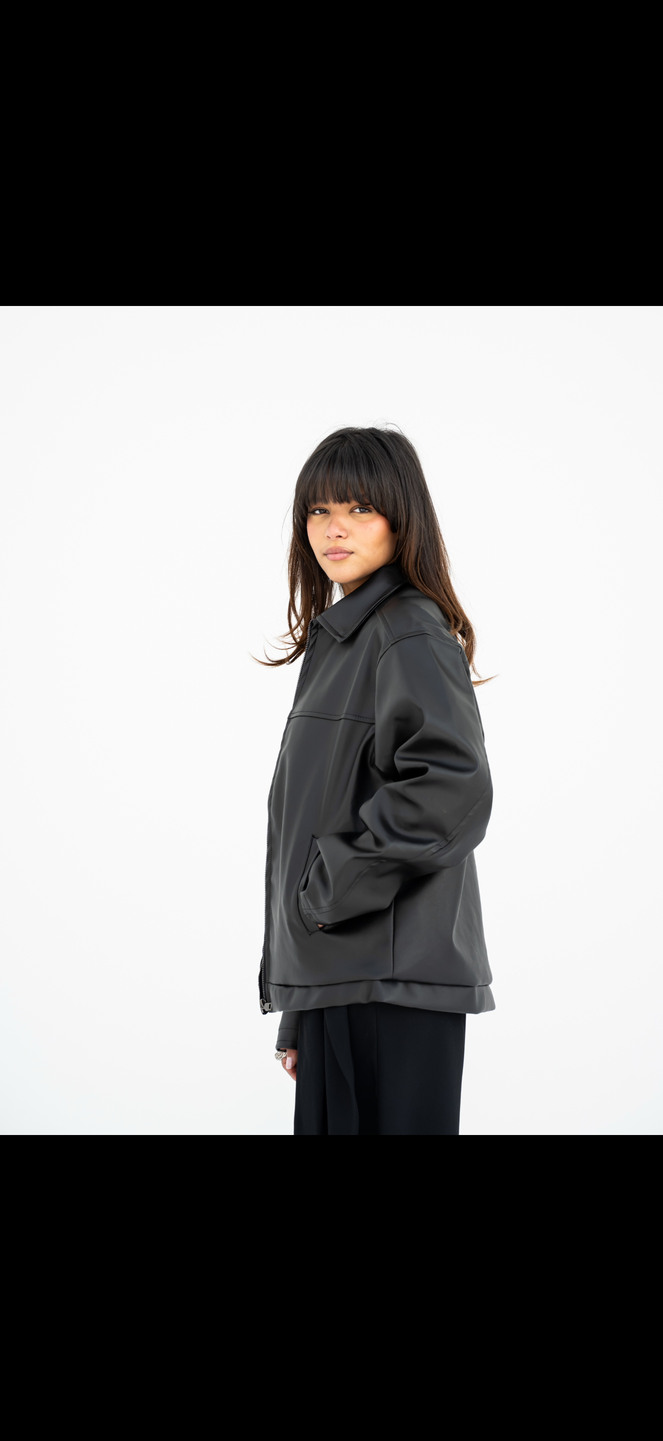 vintage black leather jacket
