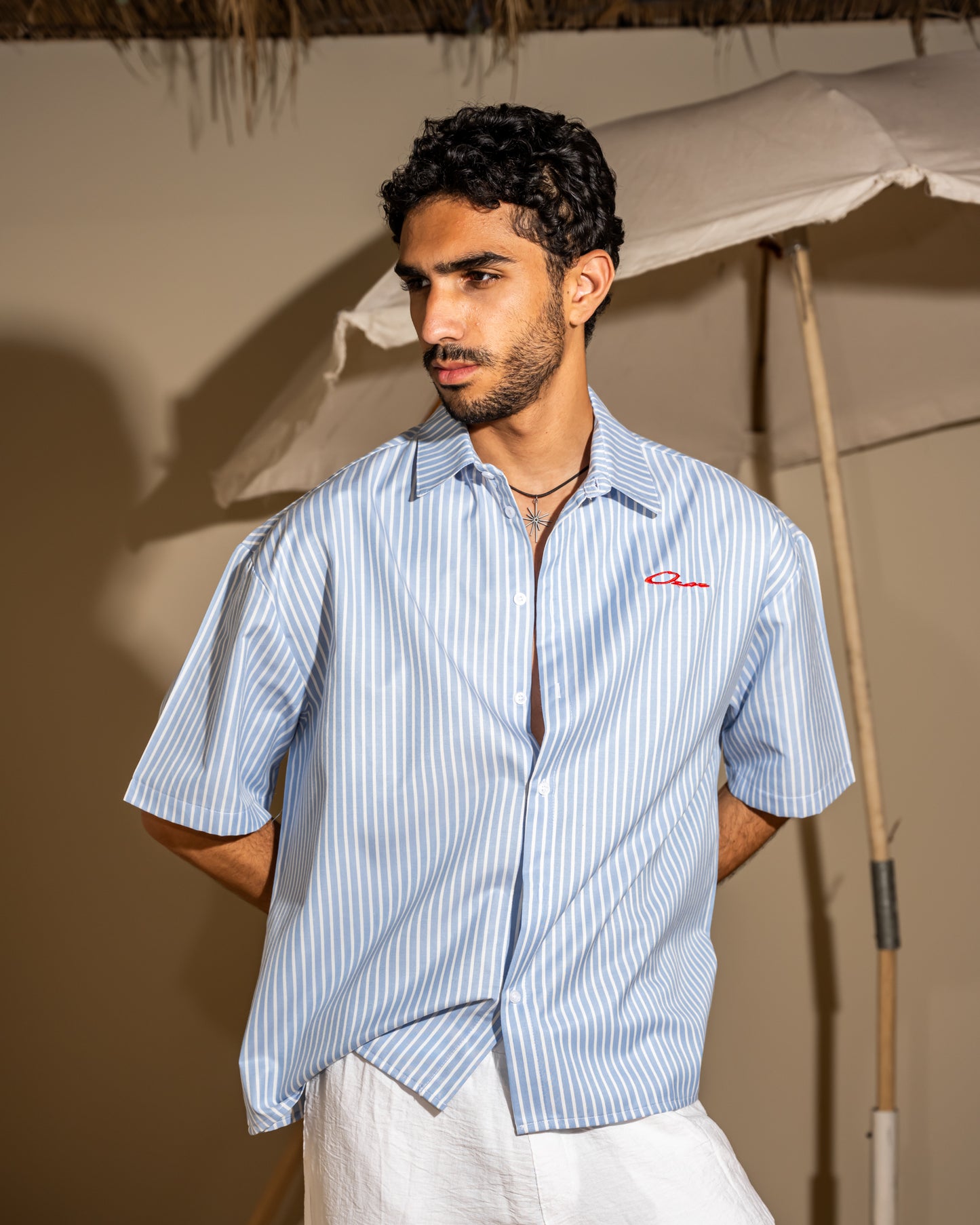 Baby blue  striped shirt#