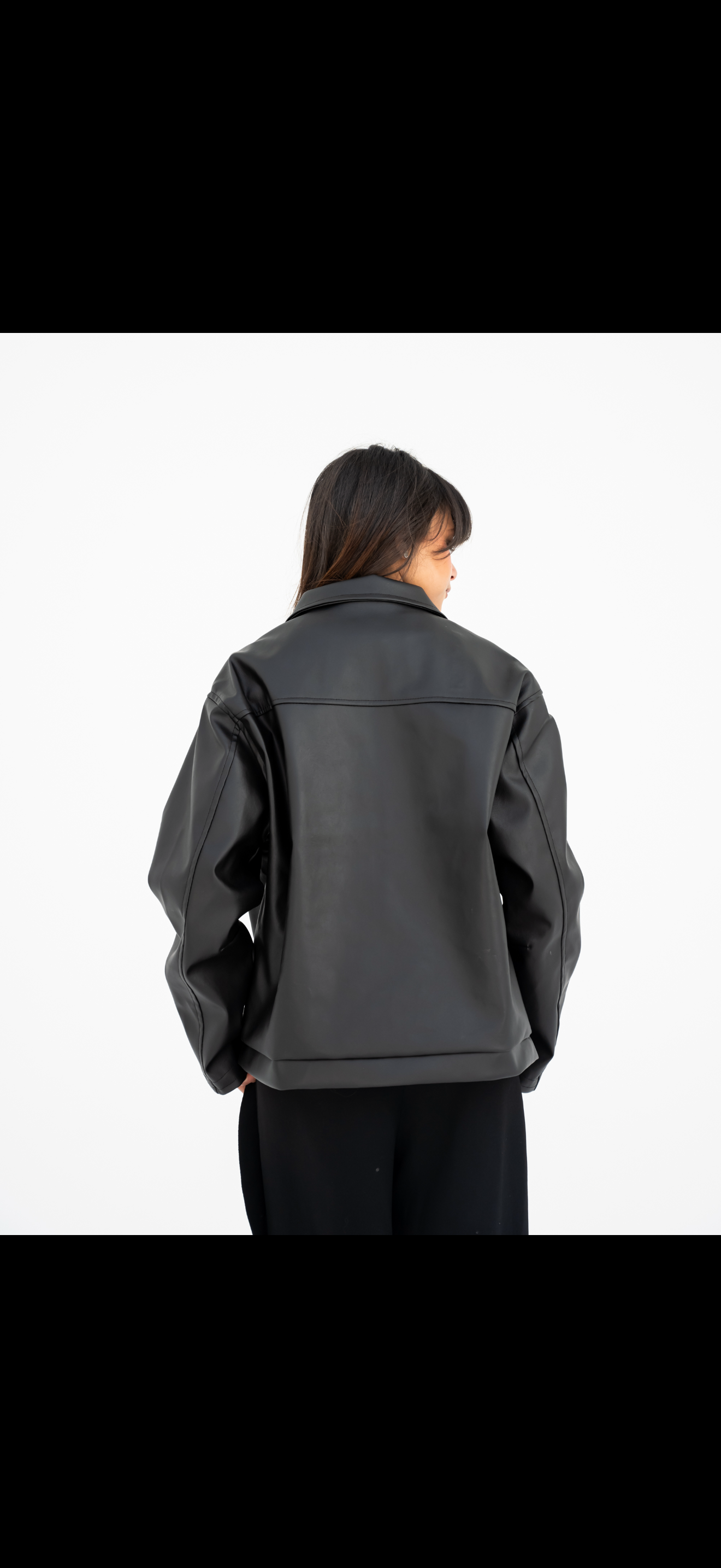 vintage black leather jacket