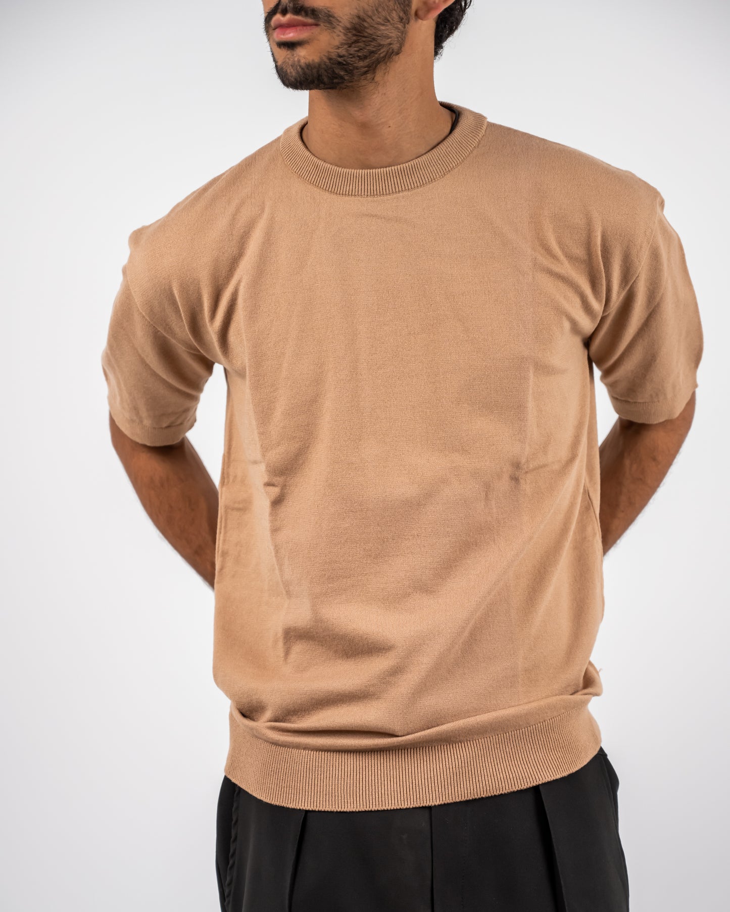 Knit basic Round beigie