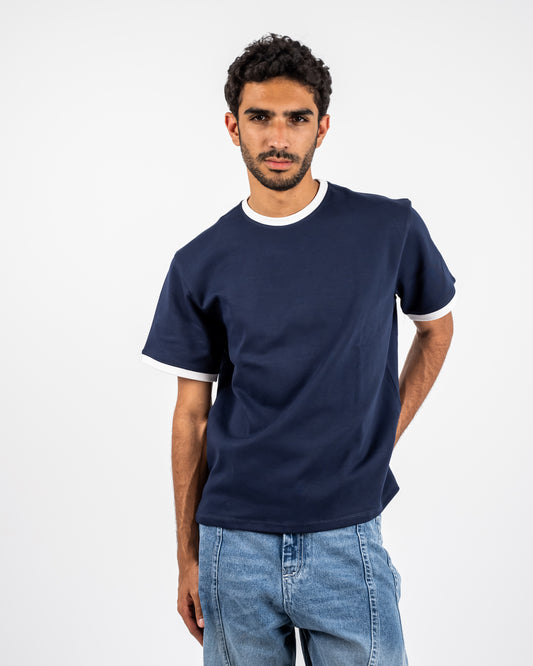 Ringer Navy Blue  T-shirt