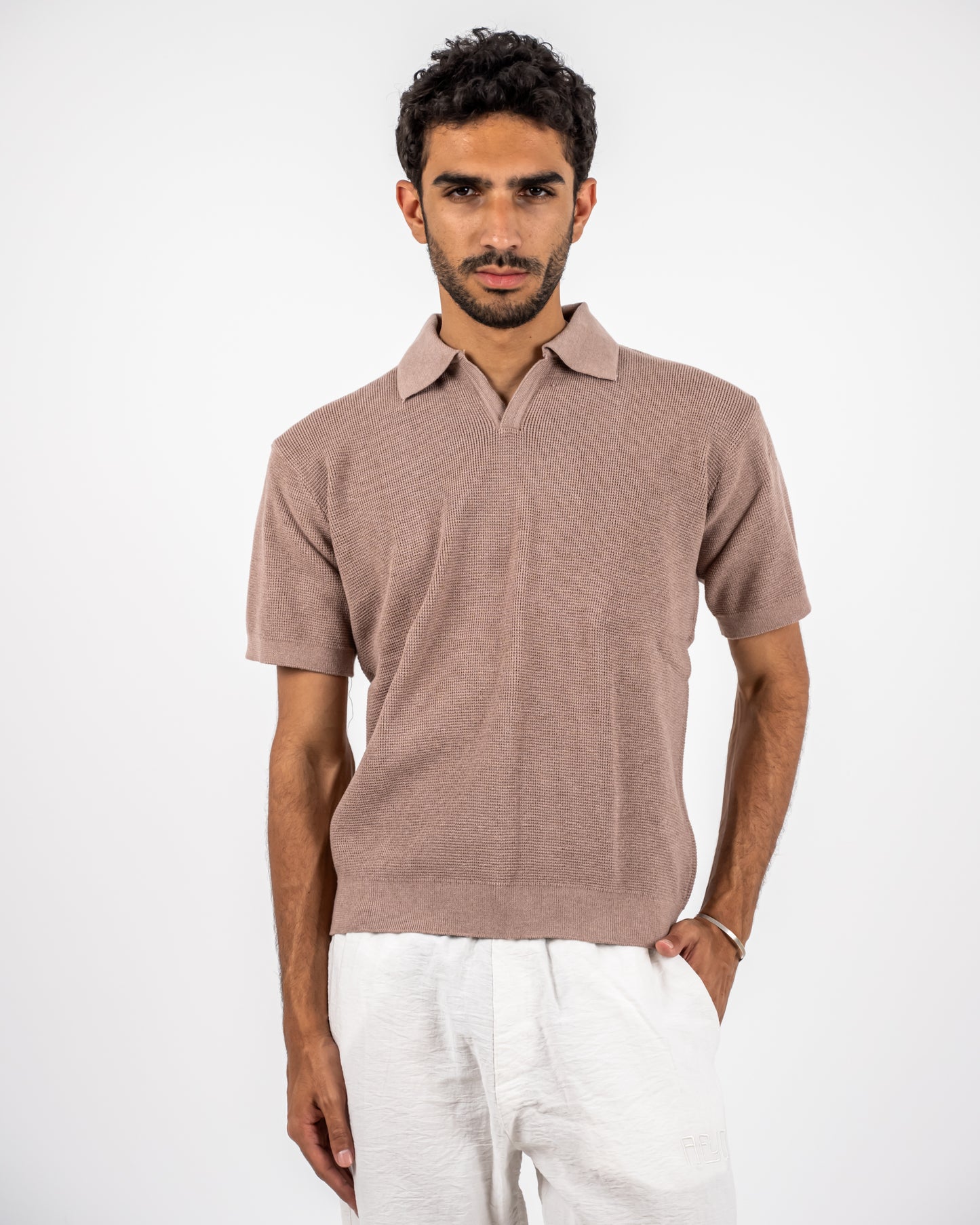 Beigie knit Polo T-shirt