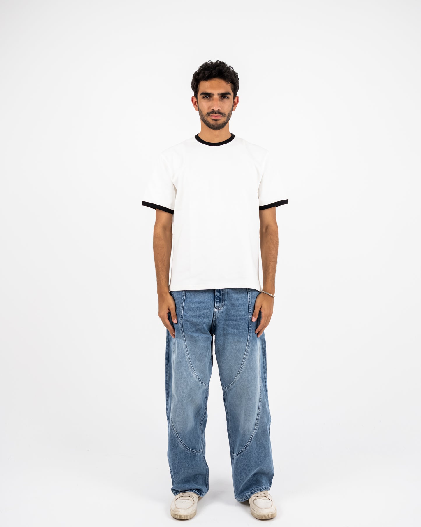 Ringer WHITE T-SHIRT